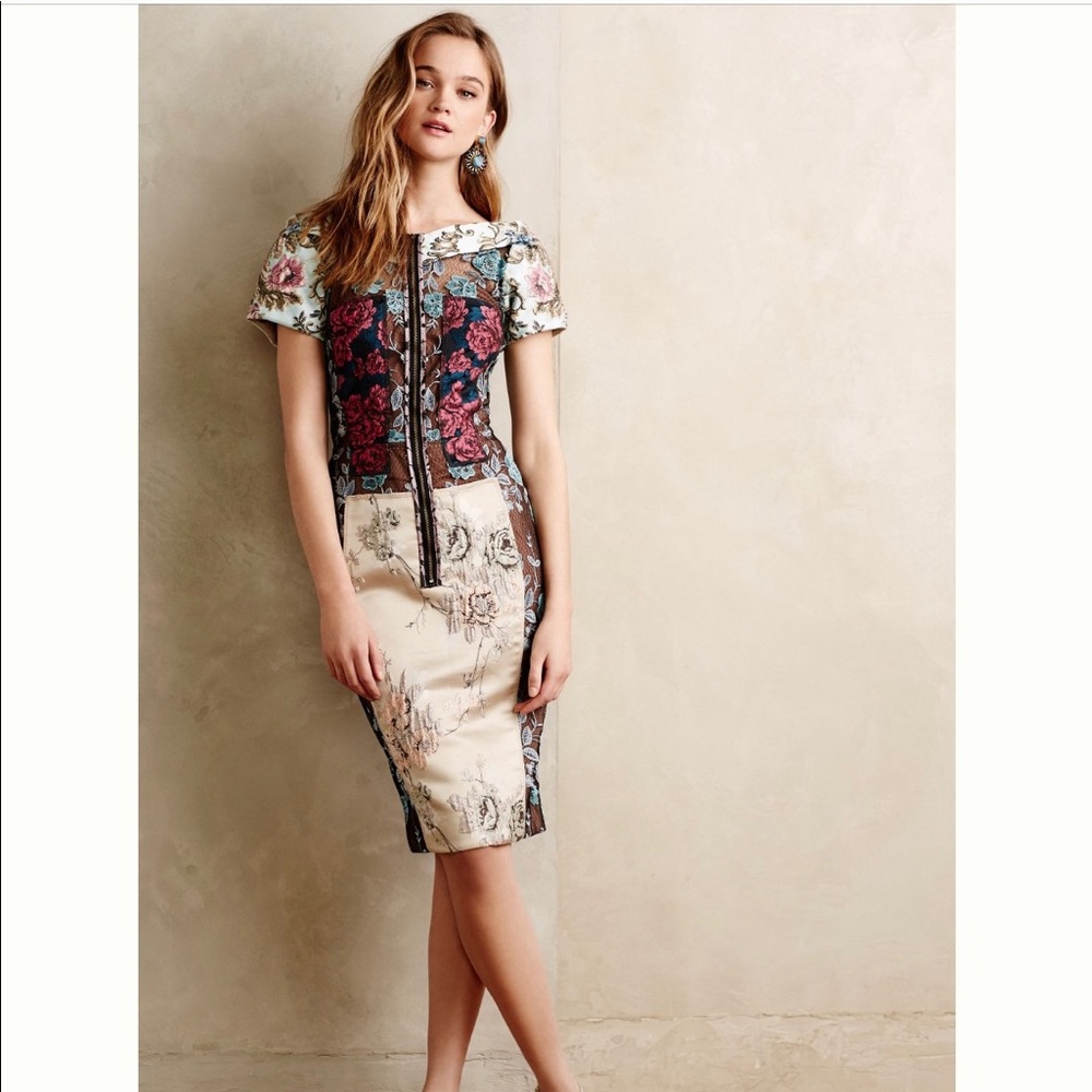 EUC (worn once) Byron Lars brocade dress, 6P.